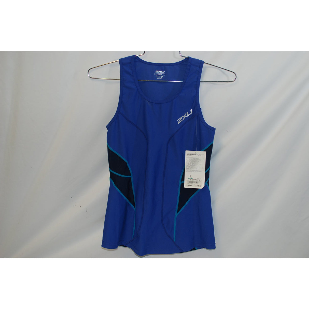 2XU Cycling Womens Long Distance Tri Singlet Blue/Navy XL-Misc-The Gear Attic