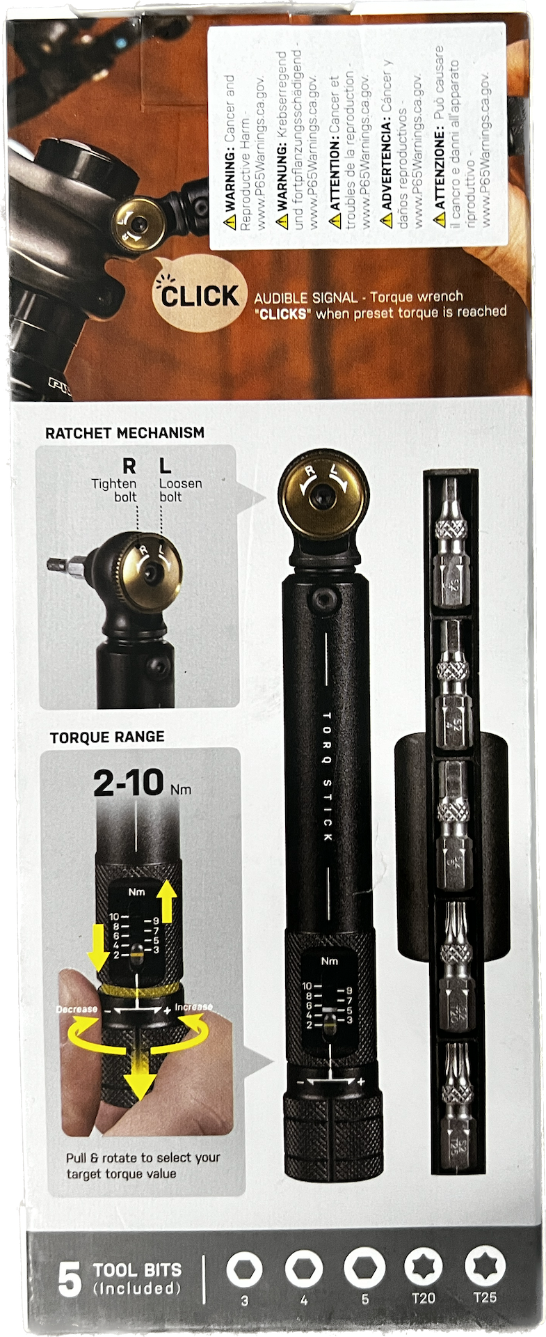 Topeak Nano TorqStick- TOOL TORQUE WRENCH TOPEAK TORQ STICK 2-10Nm