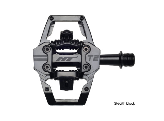 HT Mountain Bike Clipless Pedals - T2 - Stealth Black