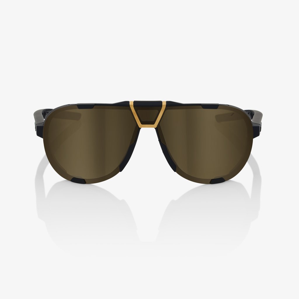 Ride 100% Sunglasses Authentic WESTCRAFT Soft Tact Black Soft Gold Mirror Lens