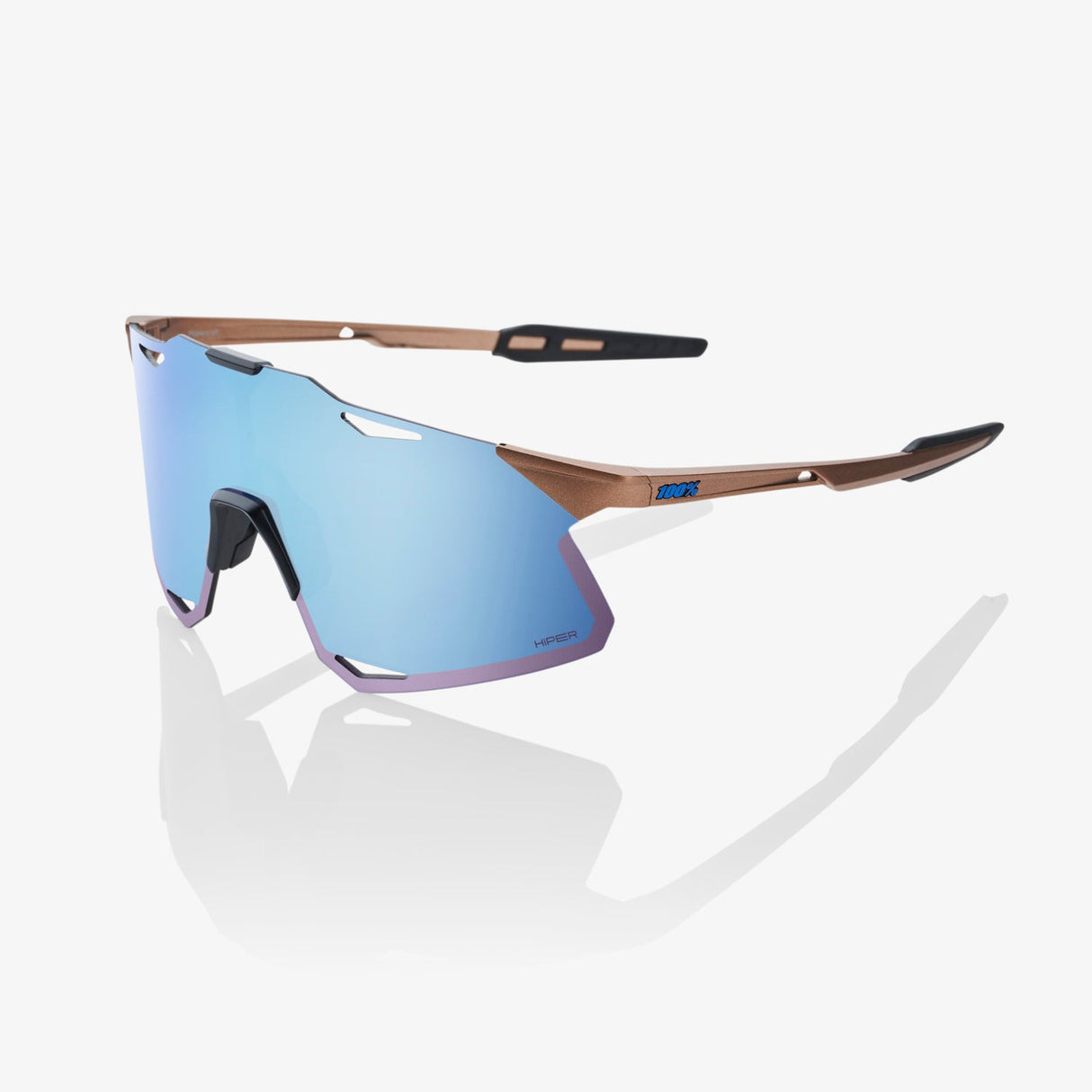 100% Sunglasses HYPERCRAFT - Matte Copper Chromium - HiPER Blue Multilayer Mirror Lens