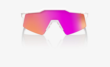 Ride 100 Percent Sunglasses Speedcraft SL - Matte White/Pink Hiper Vital Pink