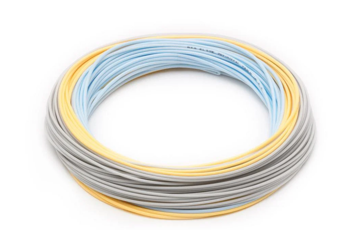 Rio Elite Technical Trout Fly Line - Slick Cast Low Stretch WF4F Blue/Peach/Grey