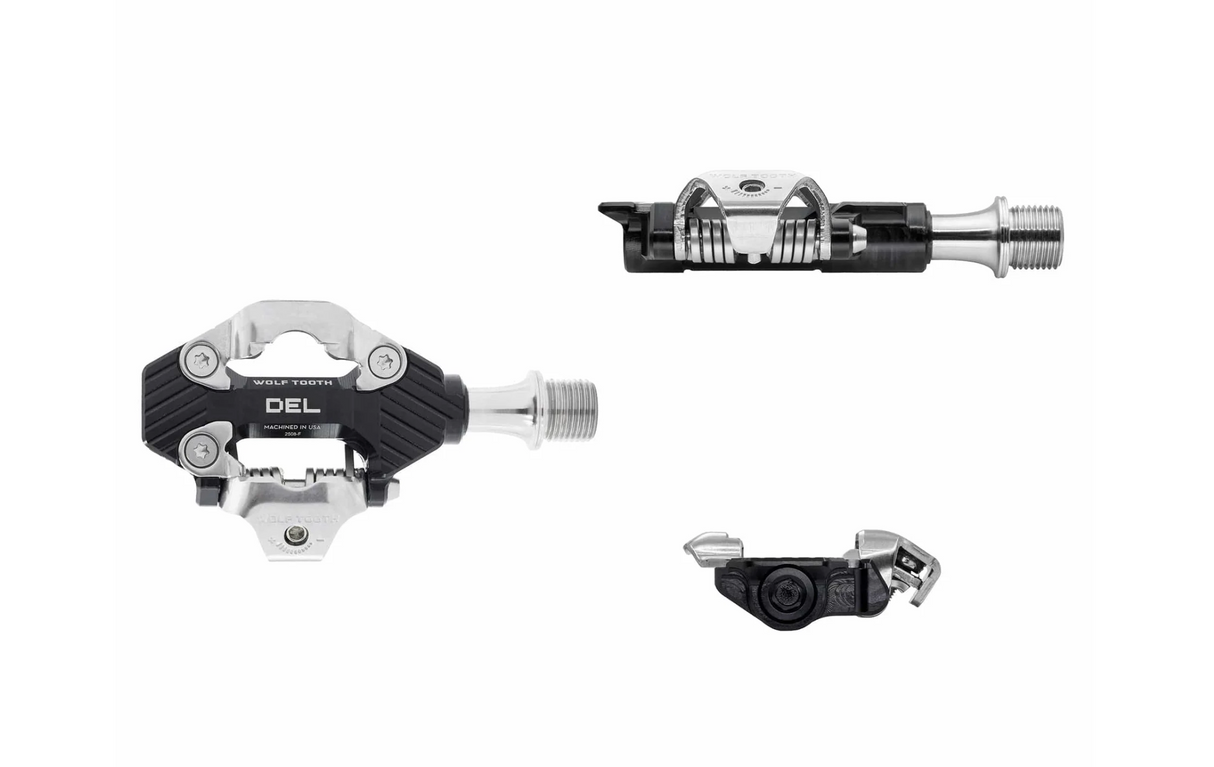 Wolf Tooth DEL Gravel Race SPD Clipless Pedals - Black - Made in USA