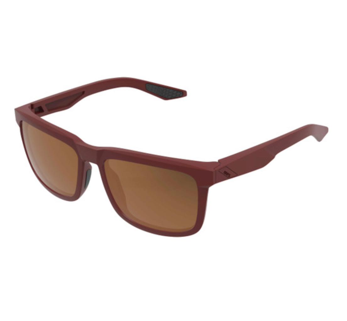 100% Sunglasses - Blake - Soft Tact Crimson - Bronze Lens