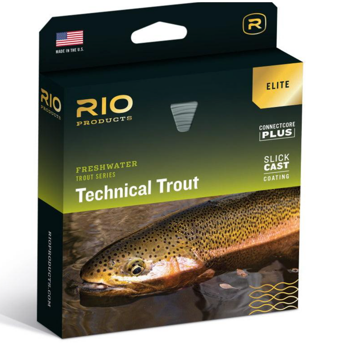 Rio Elite Technical Trout Fly Line - Slick Cast Low Stretch WF4F Blue/Peach/Grey