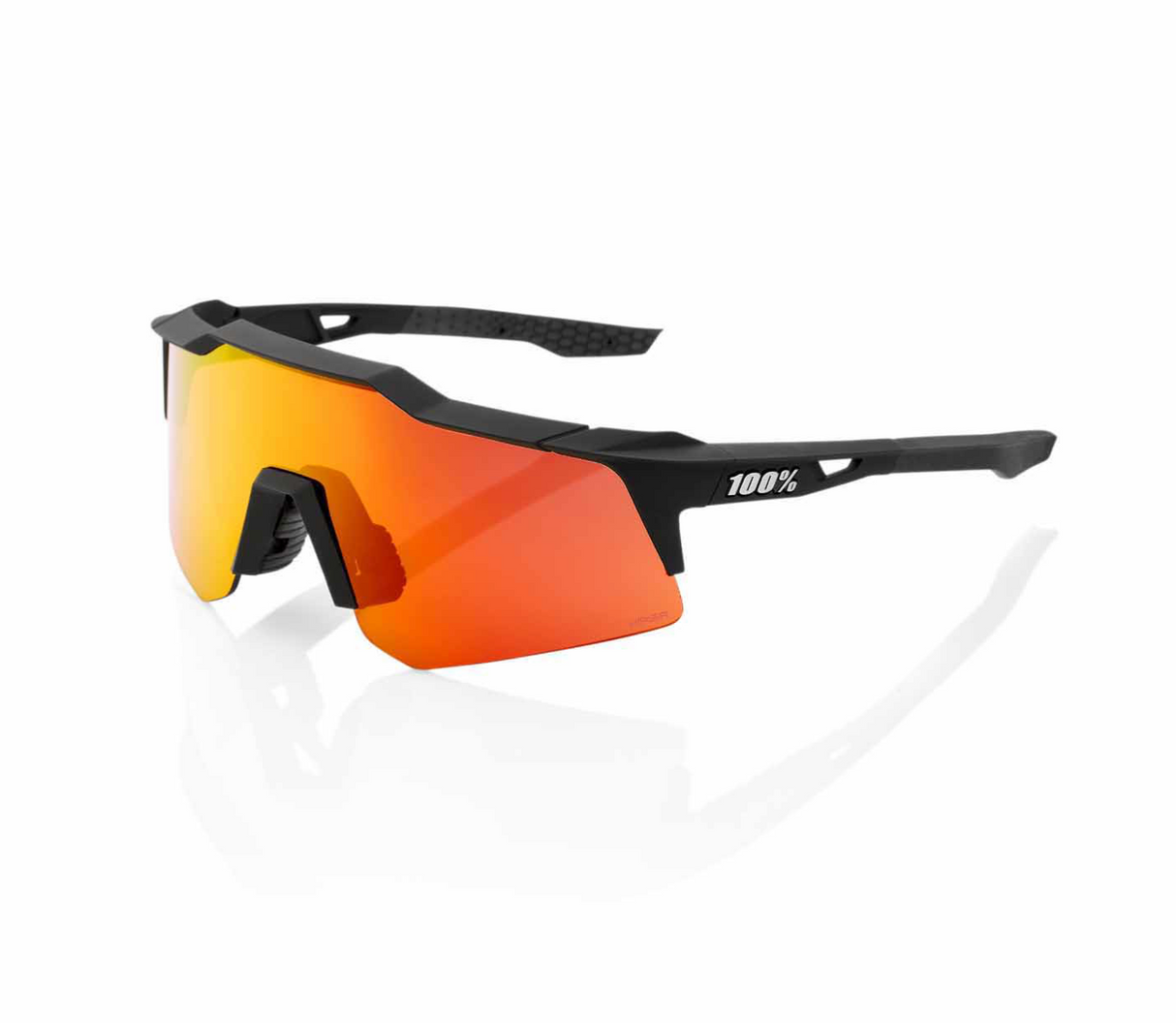 100% Sunglasses SPEEDCRAFT XS - Soft Tact Black - HiPER Red Mirror Lens Sporting Goods > Cycling > Sunglasses & Goggles Full Catalog 100%