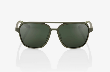 100% Sunglasses - Kasia - Soft Tact Army Green - Grey Green Lens