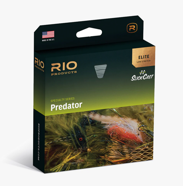 RIO Products Elite Predator Fly Line SlickCast Low Stretch WF8F/I/S3 Black/Gray/Yellow/Beige Sporting Goods > Fishing > Fishing Equipment > Fly Fishing Accessories Full Catalog RIO