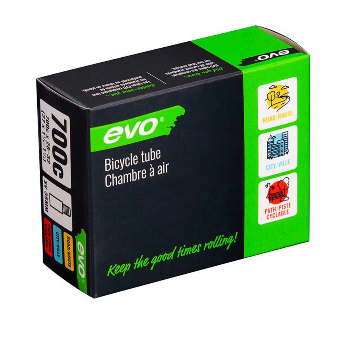 EVO, SV, Bicycle Tube Tube, Schrader Valve, Length: 48mm, 700C, 28-32C Sporting Goods > Cycling > Bicycle Components & Parts > Tubes Full Catalog EVO