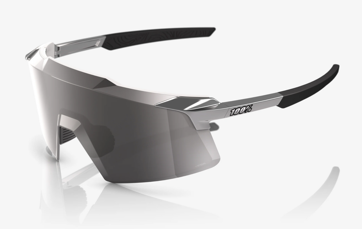 100% Percent Sunglasses - Aerocraft - Gloss Black Chrome - Hiper Silver Mirror