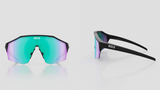 KOO Alibi Large Cycling Sunglasses - Black Matte w/ Green Photochromic Lens