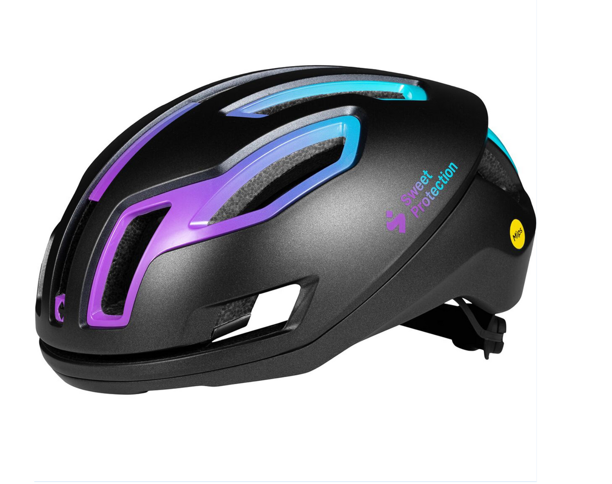 Sweet Protection Falconer 2Vi Mips Cycling Helmet Black Hyper Violet Size M/L