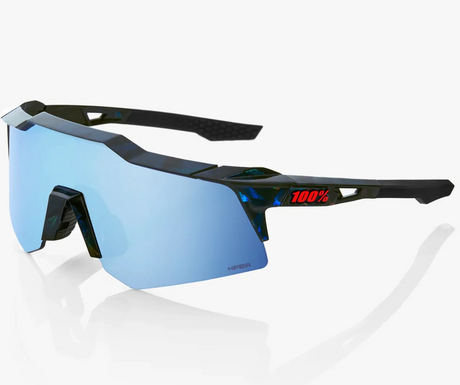 100% Sunglasses SPEEDCRAFT XS - Black Holographic - HiPER Blue Mirror Lens Sporting Goods > Cycling > Sunglasses & Goggles Full Catalog 100%