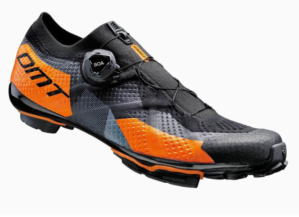 DMT KM1 Knit Mountain Bike Cycling Shoes - Black/Orange - Size 38.5