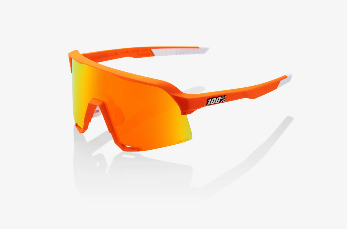 100% Percent Sunglasses S3 Soft Tact Neon Orange - Hiper Red + Clear