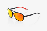100% Sunglasses - Kasia - Soft Tact Black - Hiper Red MM Lens