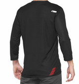 100% AIRMATIC 3/4 Sleeve Mountain Bike Jersey Black/Red Large