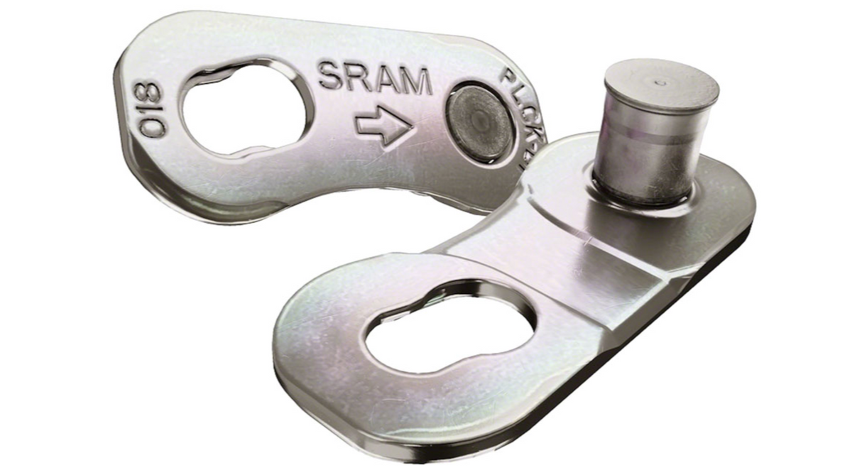 SRAM AXS PowerLock Link for 12-Speed Road Chains, Silver, Card of 4 full Links