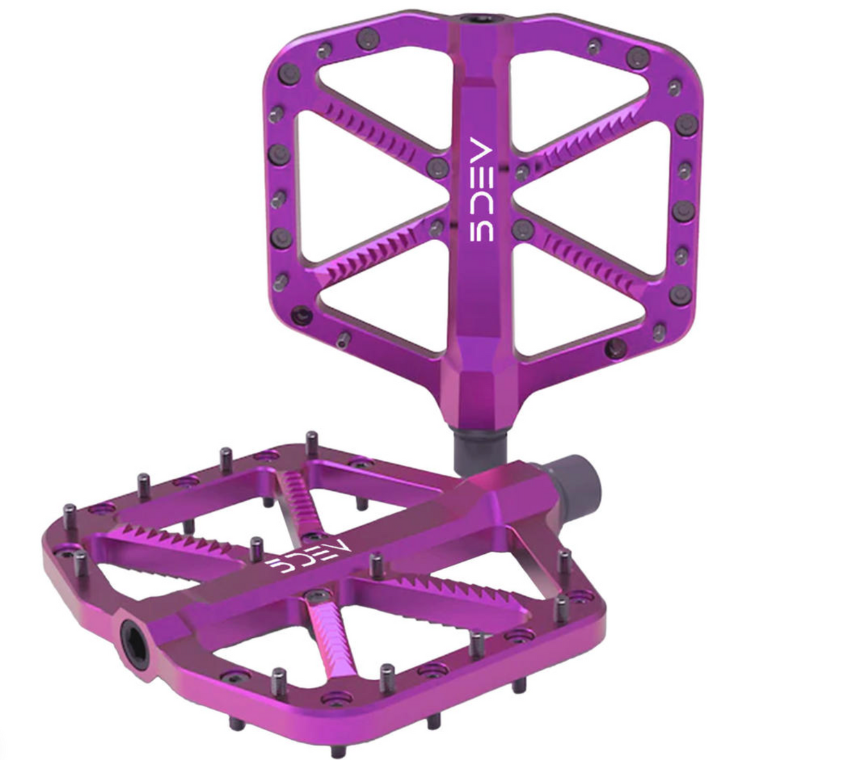 5Dev Trail / Enduro Mountain Bike Flat Pedals - Made in USA - Purple
