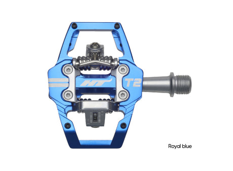 HT Mountain Bike Clipless Pedals - T2 - Royal Blue Pedals Full Catalog HT Components