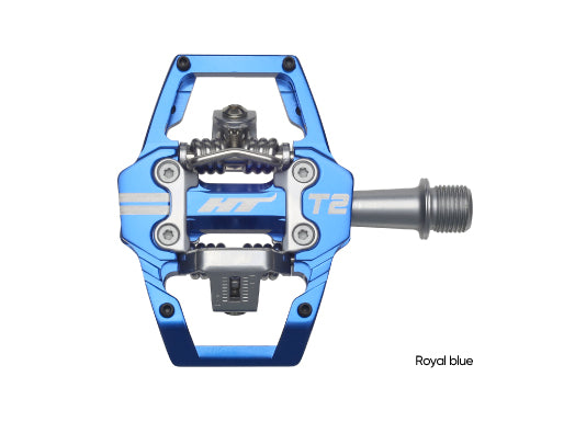 HT Mountain Bike Clipless Pedals - T2 - Royal Blue Pedals Full Catalog HT Components