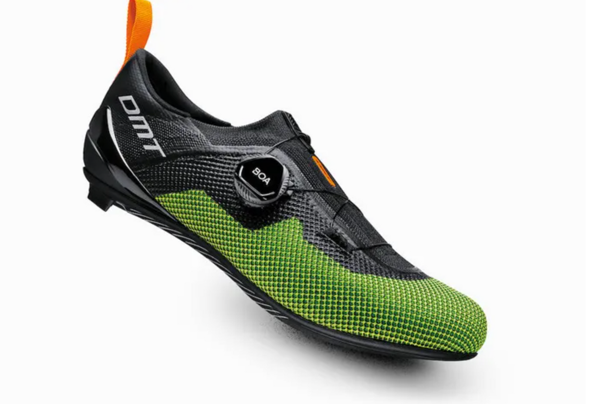 DMT KT4 Triathlon Cycling Shoes- Black/Yellow Flou Size 37
