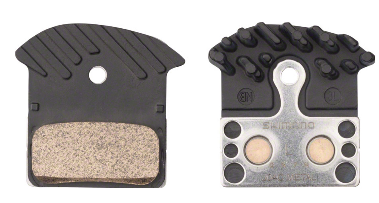 Shimano J04C-MF Ice Disc Brake Pads - Metal and Stainless Steel Back Plate Pair