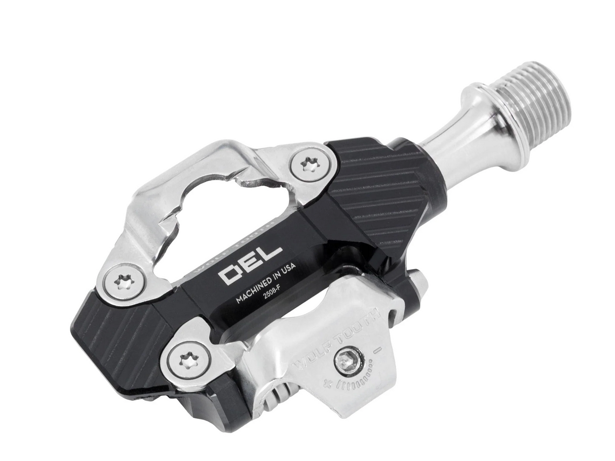 Wolf Tooth DEL Gravel Race SPD Clipless Pedals - Black - Made in USA