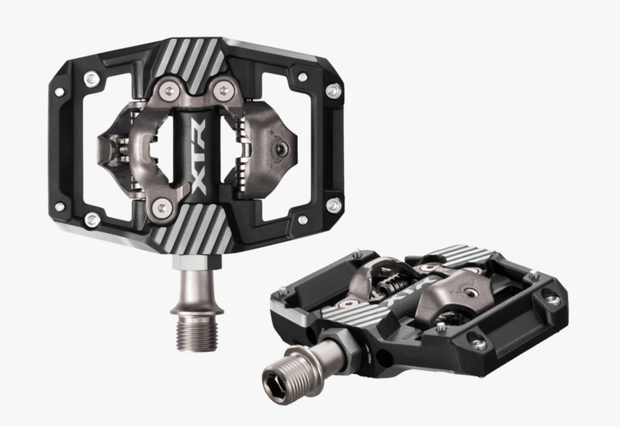 Shimano XTR M9220 Clipless SPD Pedals with Cleats, Black / Silver