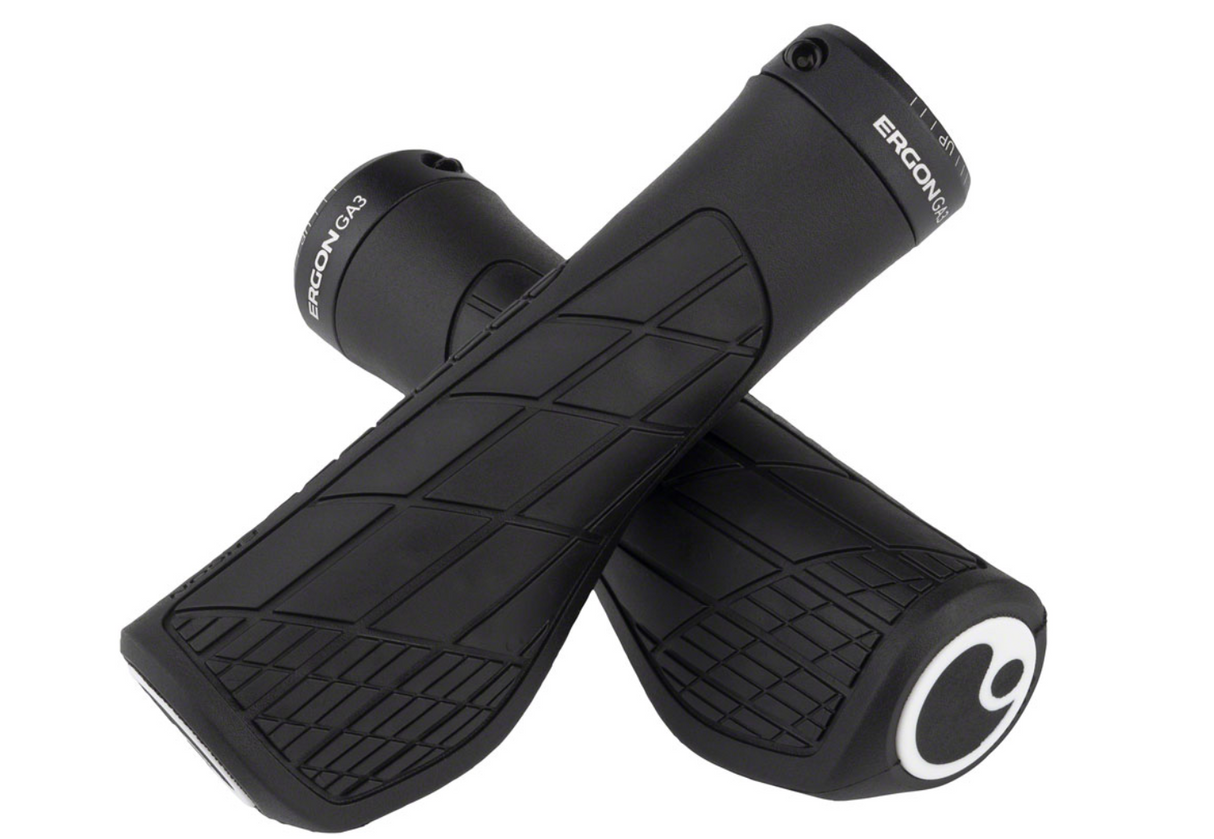Ergon GA3 Mountain Bike Bicycle Grips - Black, Lock-On, Large
