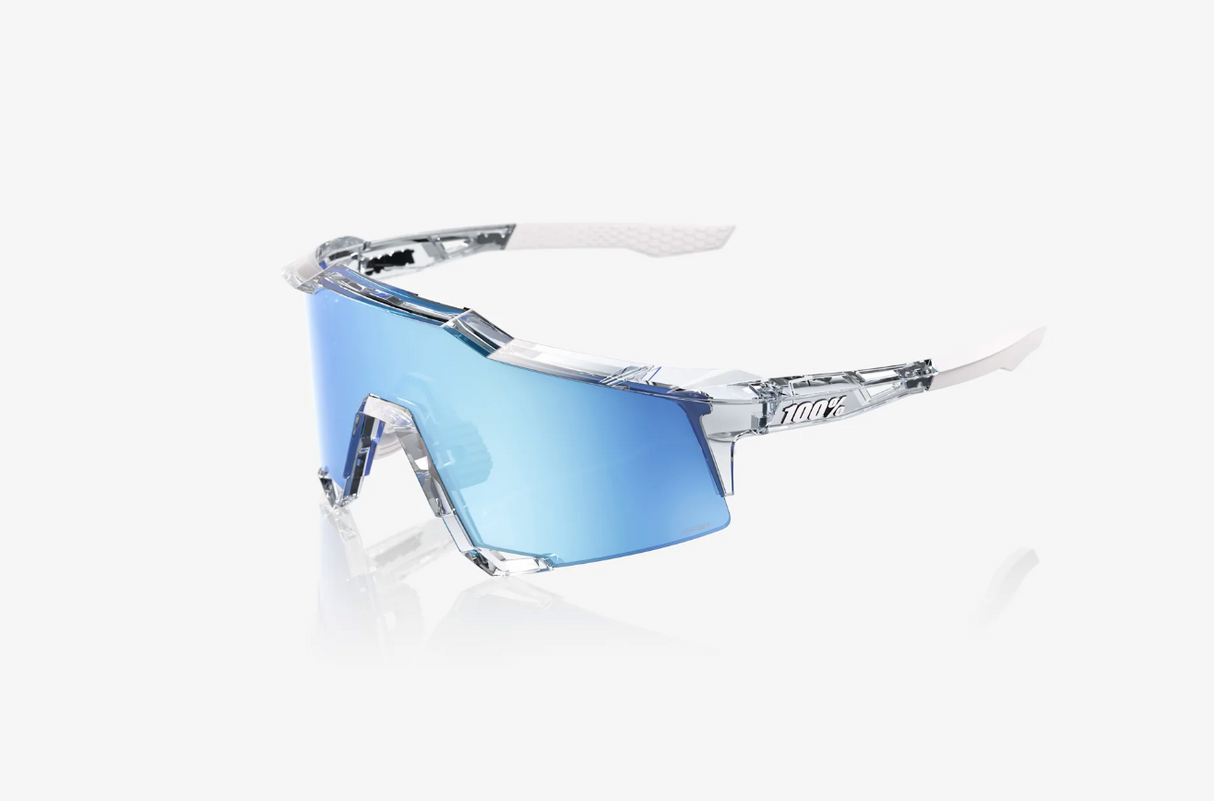 100% 100Percent Sunglasses - Speedcraft - Polished Clear Hiper Blue MM Lens