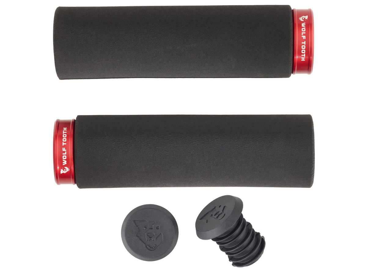 Wolf Tooth Fat Paw Lock On Mountain Bike Grip - Black / Red