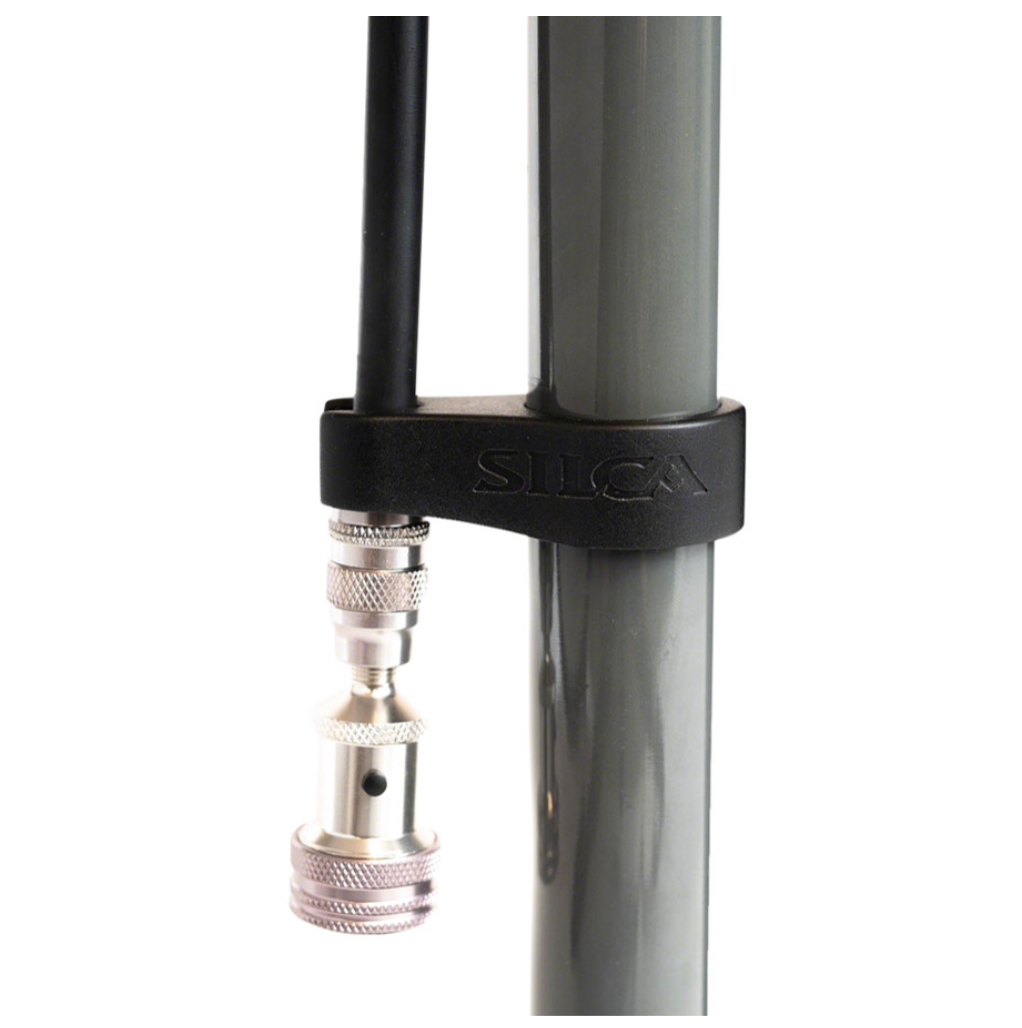 Silca Pista Plus Floor Pump Steel w/ Ash Wood Handle 220psi Press-On Chuck