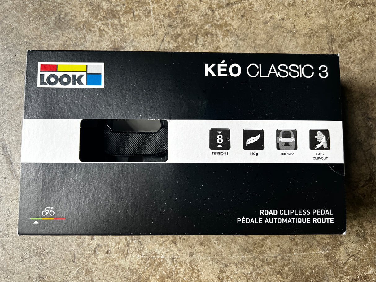 Look Keo Classic 3 Bicycle Pedals - Single Sided Clipless, Chromoly w/ Cleats