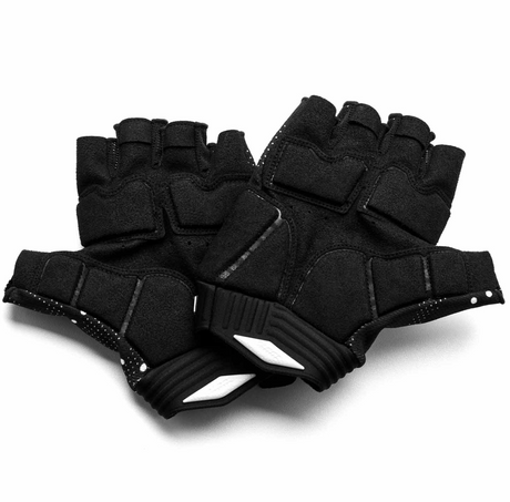 100% Road Gloves EXCEEDA Gel Short Finger Cycling Glove Black/White - Large