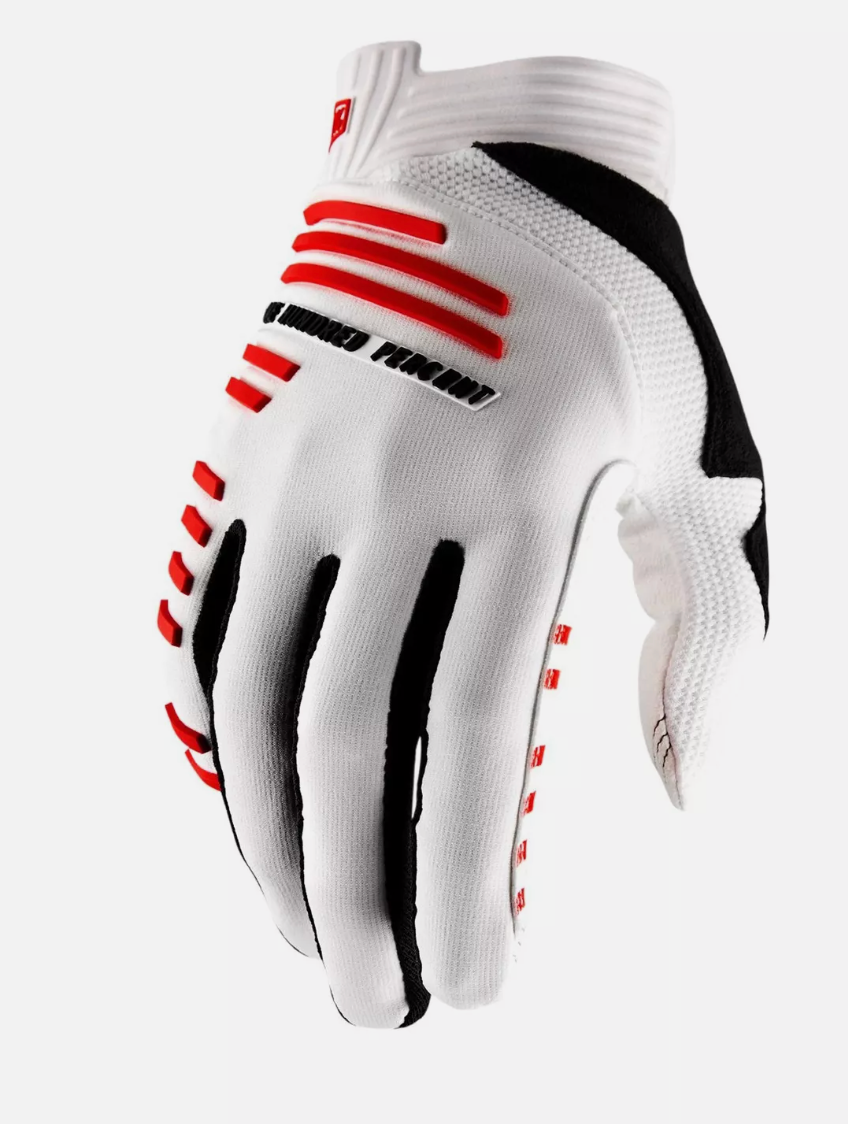 100% DH/All Mountain Full Finger Cycling Gloves R-CORE Glove White - Large