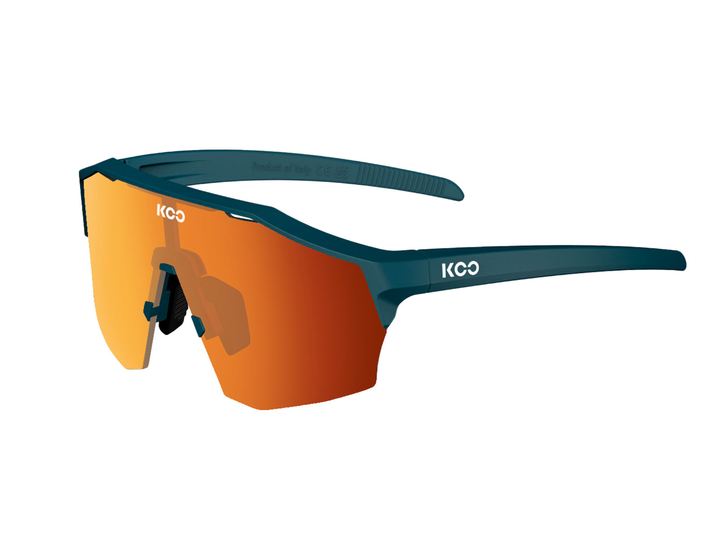 KOO Alibi Cycling Sunglasses - Dark Matte Blue w/ Red Photochromic