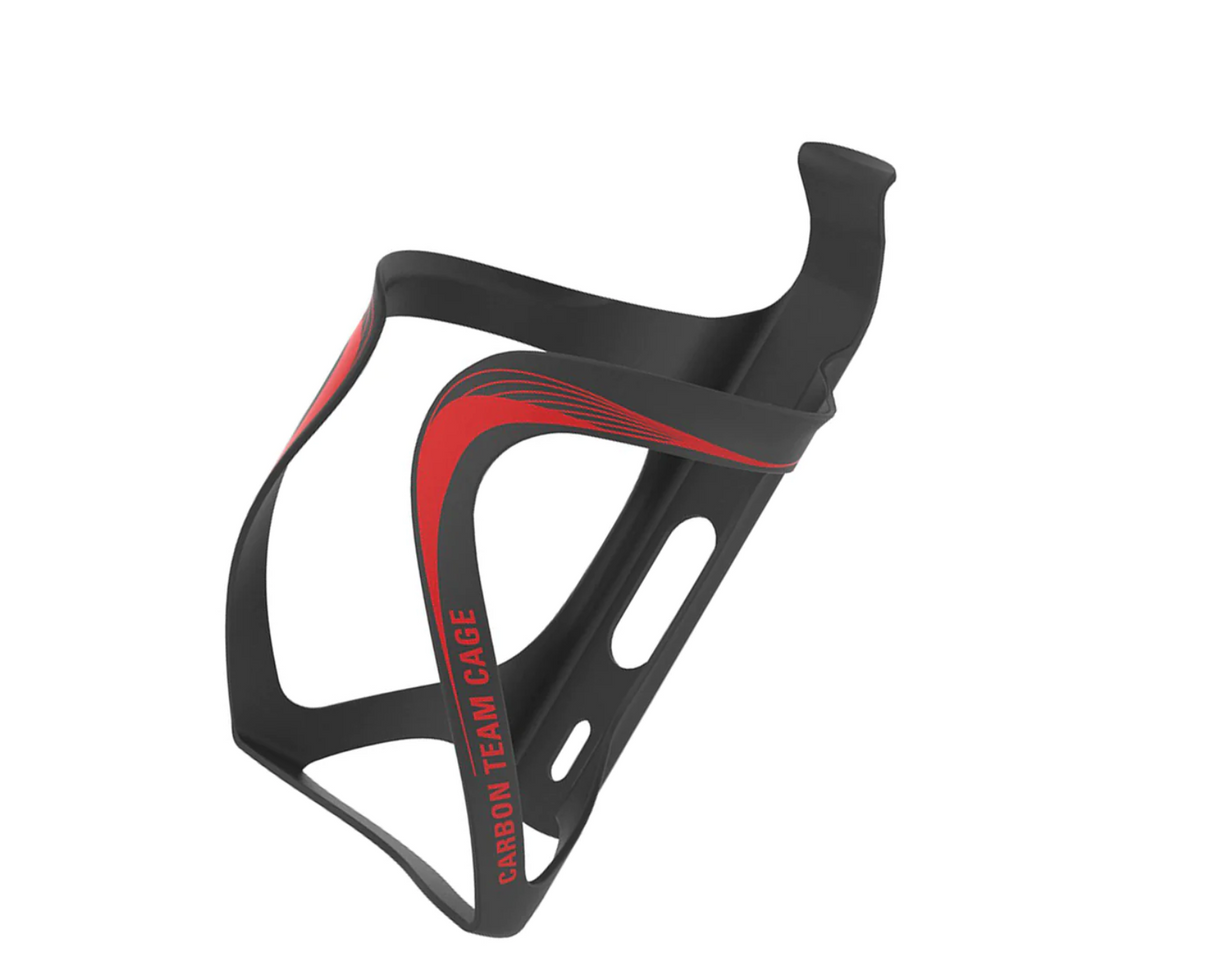 Lezyne Carbon Team Bicycle Water Bottle Cage - Black/Red