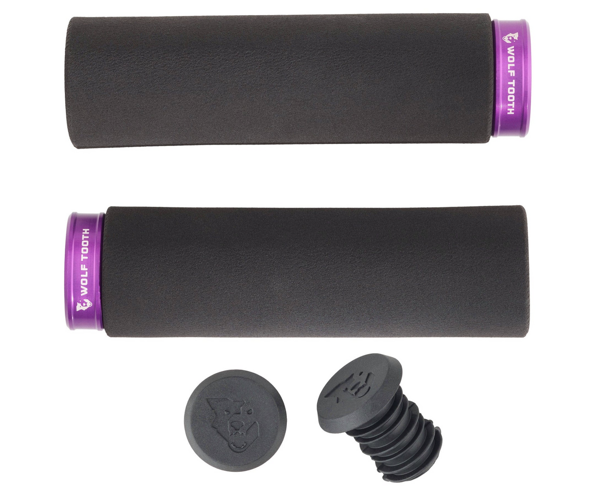 Wolf Tooth Fat Paw Lock On Mountain Bike Grip - Black Purple
