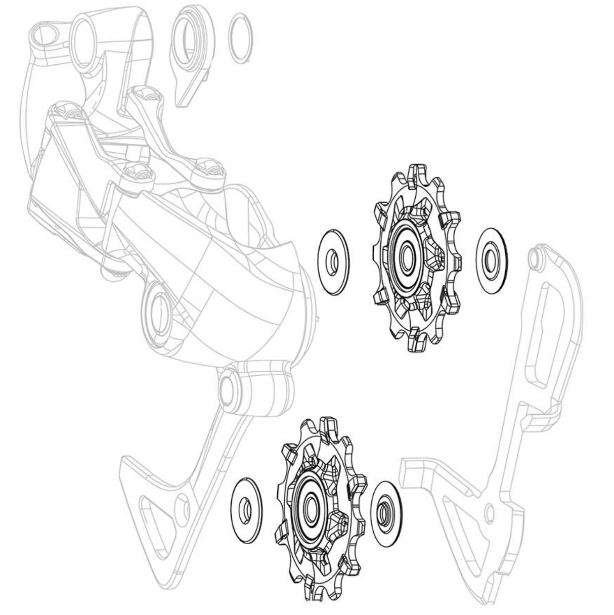 SRAM, X01/DH X-Sync, Derailleur pulleys, Pair