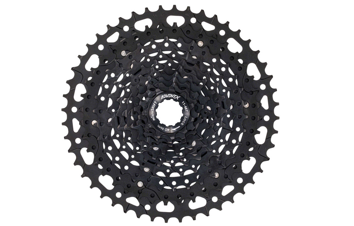 microSHIFT ADVENT X Cassette - 10 Speed, 11-48t, Black, Alloy Spider