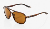 100% Sunglasses - Kasia - Soft Tact Havana - Bronze PEAKPOLAR Polarized Lens