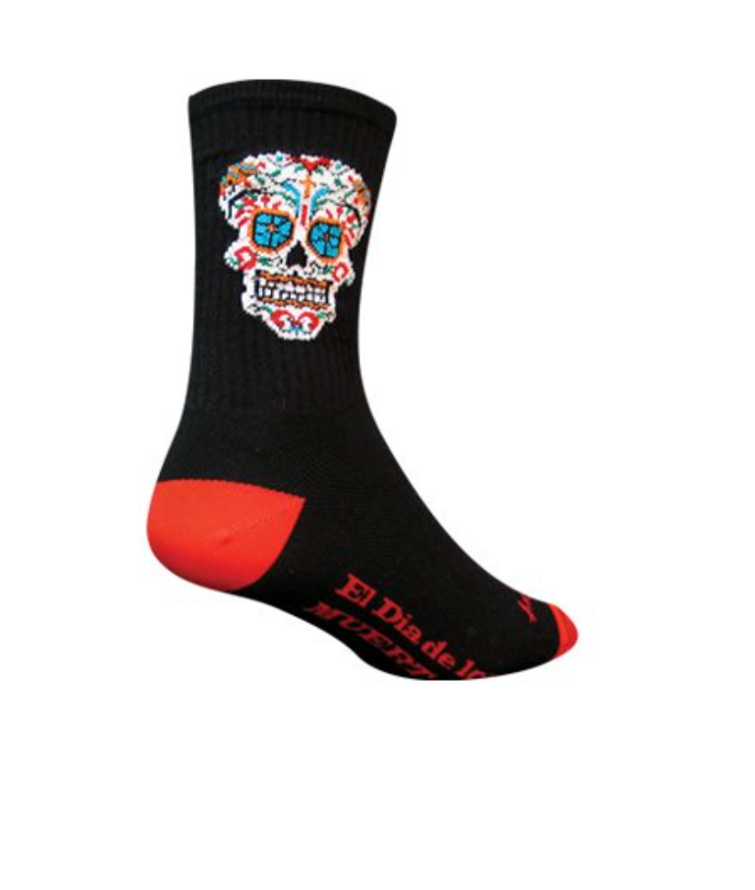 SockGuy El Dia de Muertos Cycling Socks Size L/XL Made in USA Sporting Goods > Cycling > Cycling Clothing > Socks Full Catalog Sock Guy