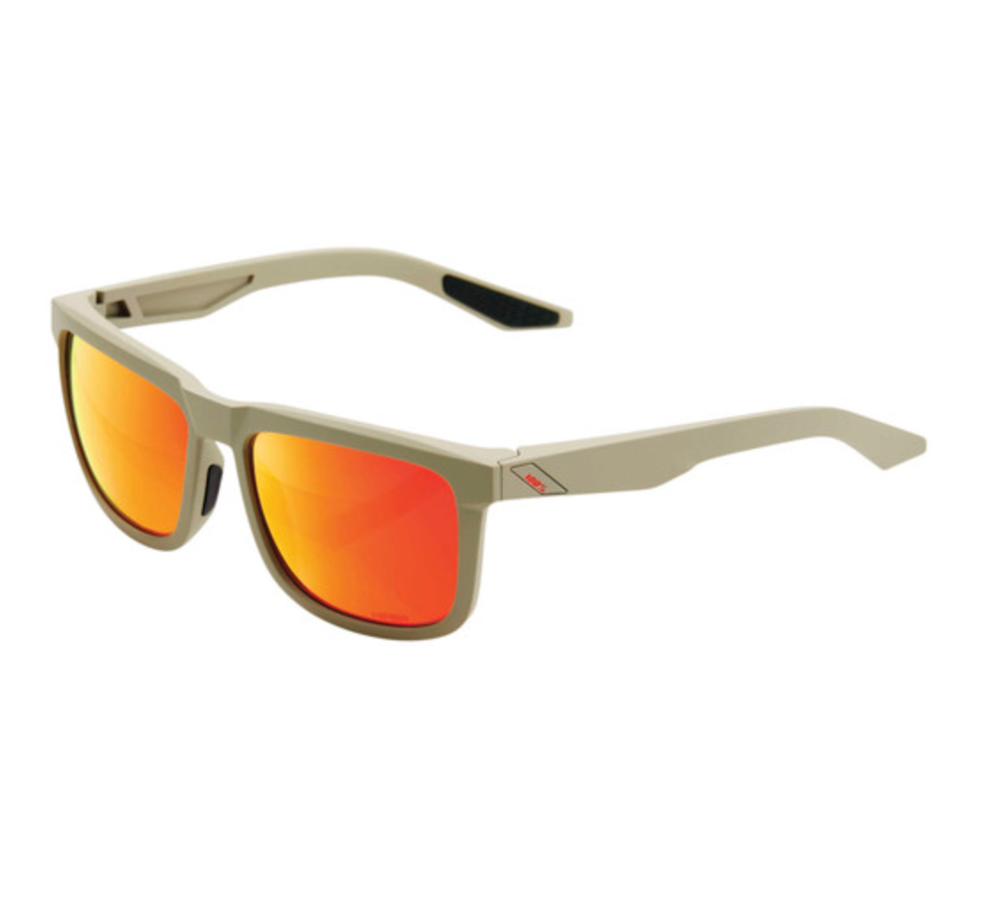 100% Sunglasses - Blake - Soft Tact Quicksand - Hiper Red Lens