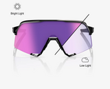 Ride 100% Sunglasses - S3 - Gloss Black - Purple Flash Photochromic