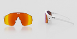 KOO Alibi Cycling Sunglasses - White Matte w/ Red Mirror Lens
