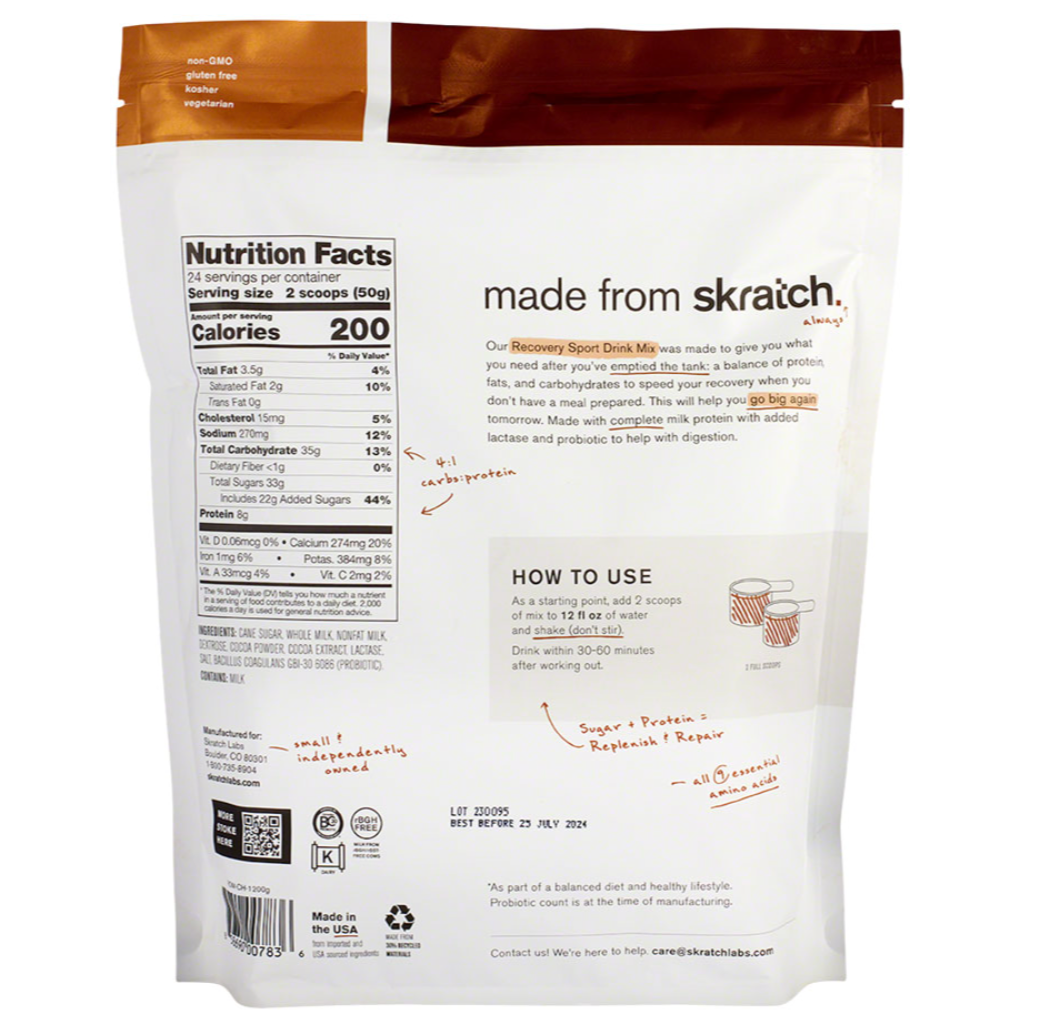 Skratch Labs Recovery Sport Drink Mix - Chocolate, 24-Serving Resealable Pouch