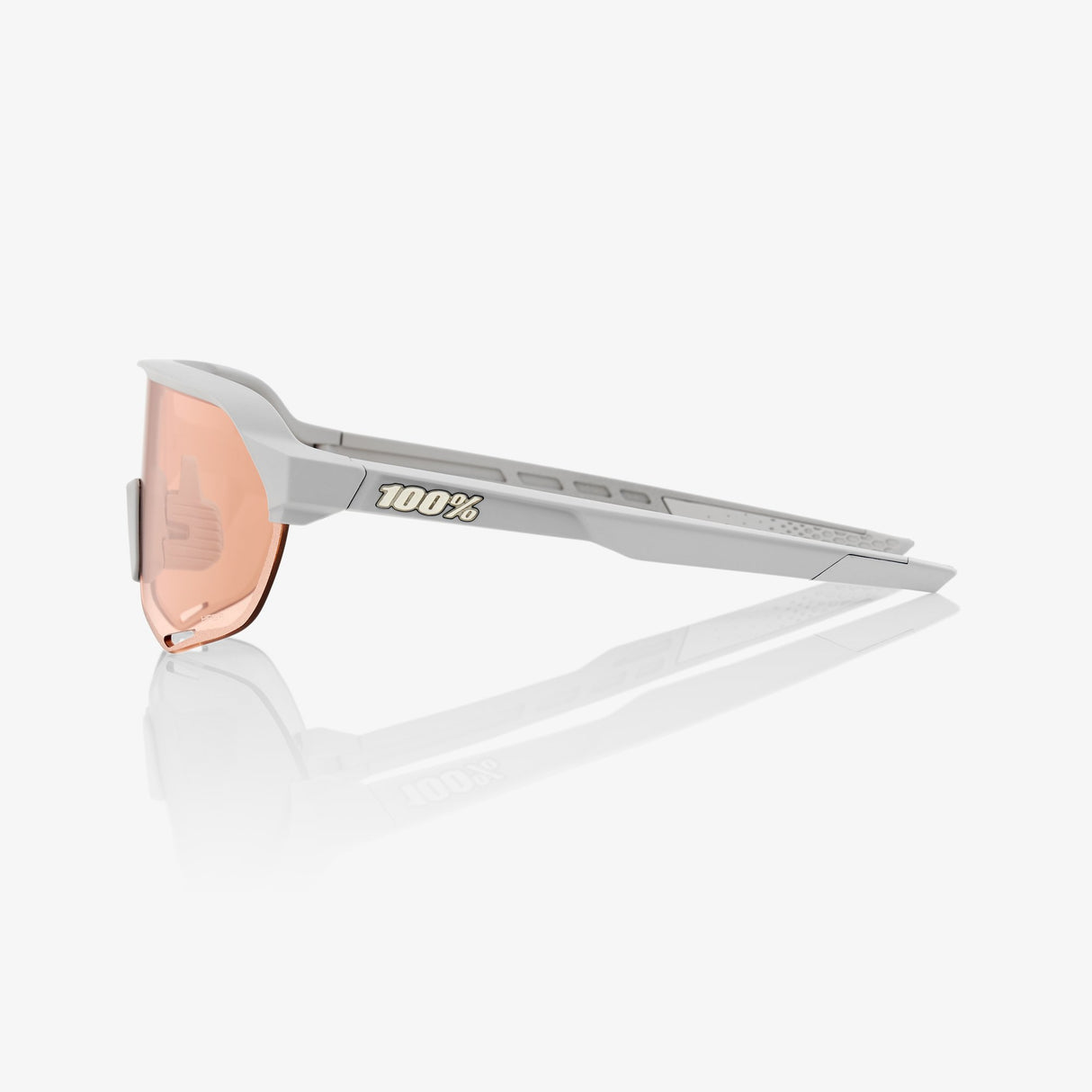 100% Percent Sunglasses S2 - Soft Tact Stone Grey - HiPER Coral Lens + Clear