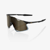 100% Hypercraft Sunglasses Matte Black Soft Gold Mirror Lens + Clear Lens
